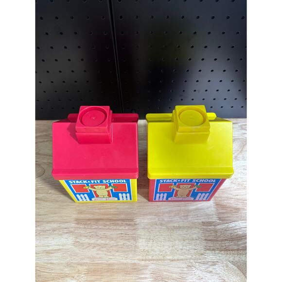 Vintage 1983 Johnson & Johnson Stack & Fit School Stacking Toys - Picture 2 of 6